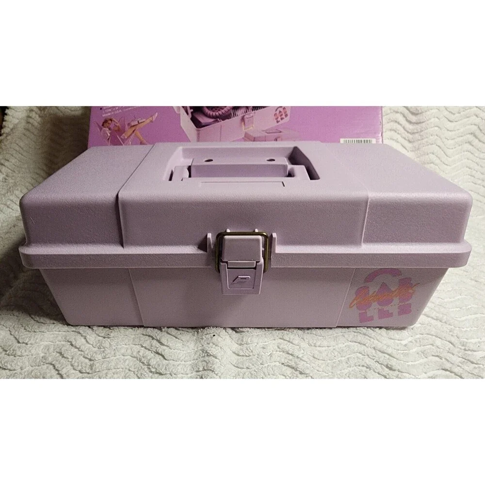 RareNIB Vintage 80s CABOODLES MakeUpCosmeticStorage PURPLE w/Tray &Orig BOX Vhtf